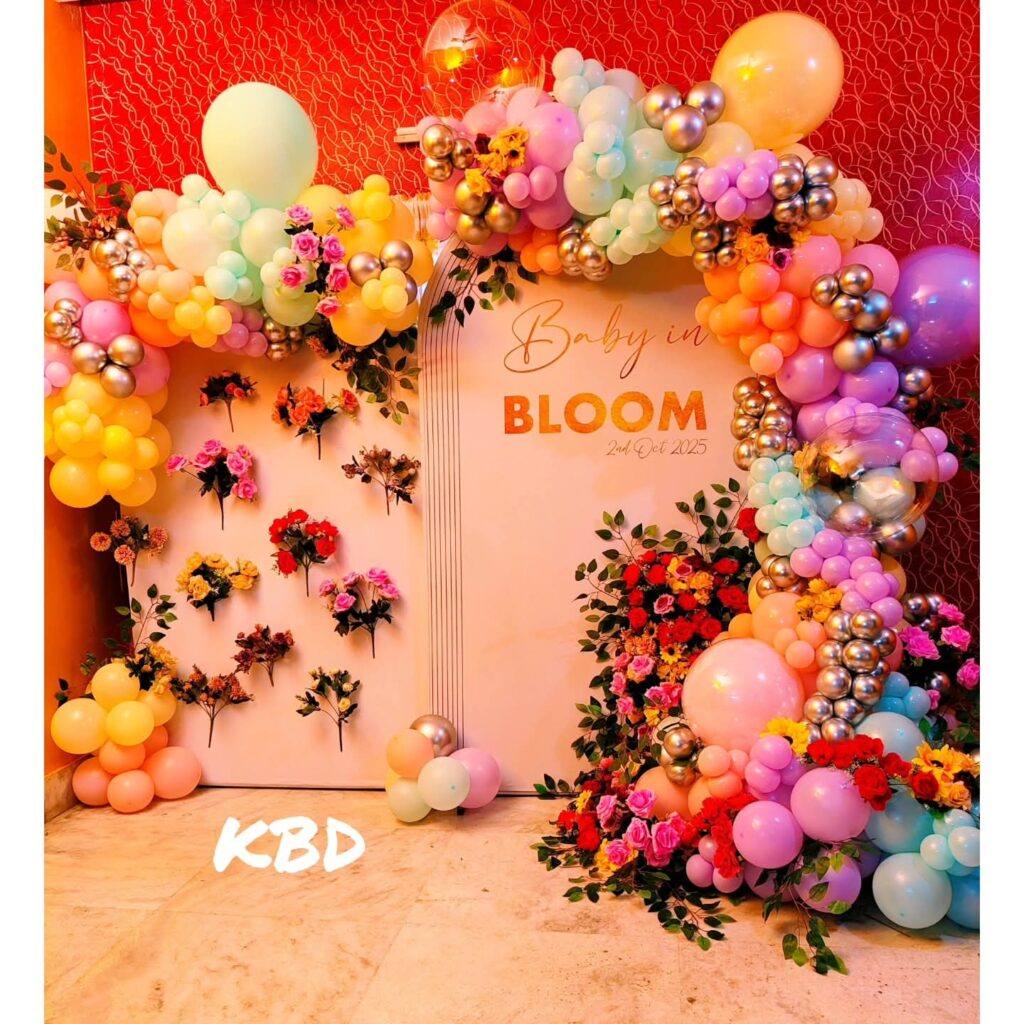 Baby shower balloon decoration in Kolkata by KBD