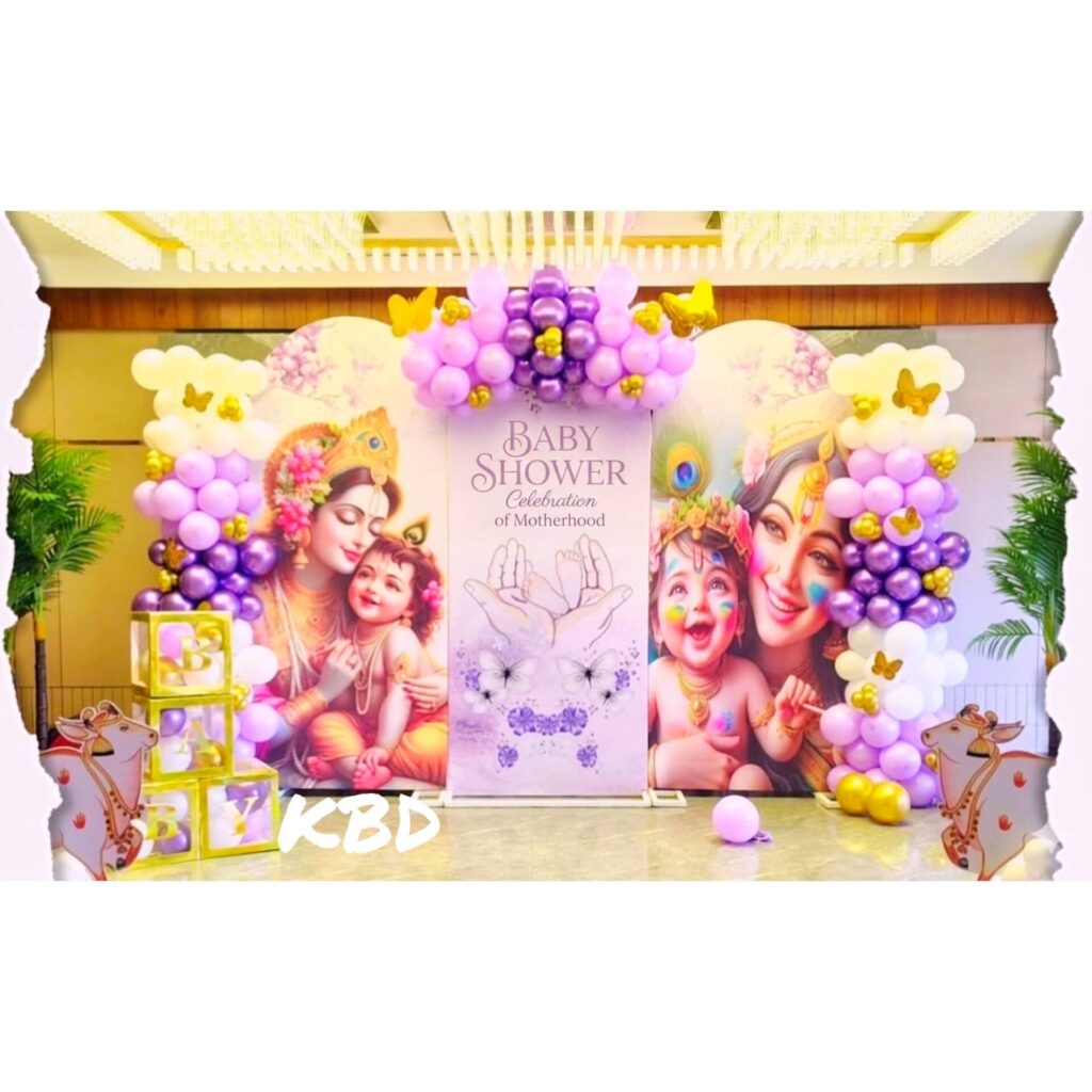 Blue and pink baby shower balloon decor Howrah