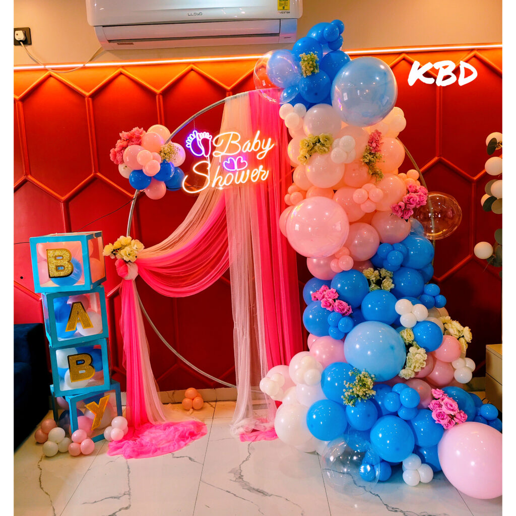 Elegant baby shower backdrop decoration in Kolkata and Howrah