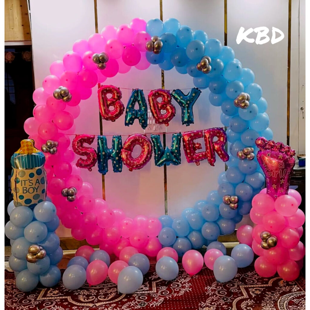 Pink blue baby shower decoration