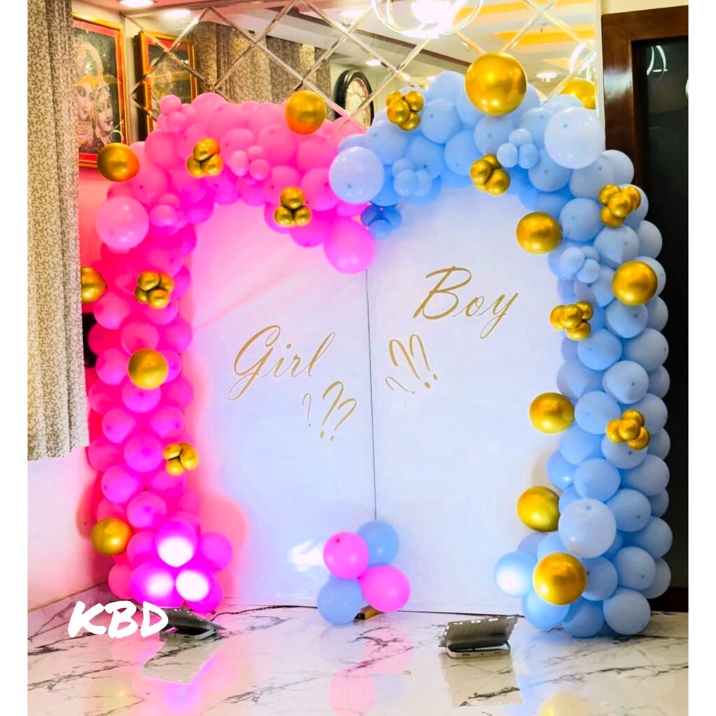 Pink & Blue Balloon Decoration for Baby Shower