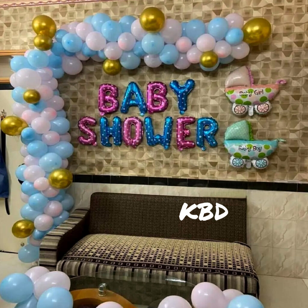 Unique baby shower balloon arch design in Kolkata Affordable baby shower decoration packages in Howrah Grand baby shower stage setup with flowers and balloons Traditional Godh Bharai ceremony decor Kolkata Modern baby shower theme decoration by KBD Kolkata Cute baby shower photo booth decoration in Howrah Luxury baby shower floral backdrop decoration Kolkata Baby shower welcome board and balloon decor Howrah Customized baby shower party decoration in Kolkata Mom to be chair decoration with balloons and props Indoor baby shower decoration for home in Kolkata Outdoor garden baby shower decor in Howrah area Balloon wall decoration for baby shower events Kolkata Pink and gold baby shower theme for baby girl Blue and silver baby shower theme for baby boy Creative baby shower ceiling decoration with balloons Full stage baby shower flower decoration by KBD Table centerpiece and balloon decor for baby shower Top rated baby shower decorators in Kolkata and Howrah Pastel colour balloon decoration for baby shower ceremony