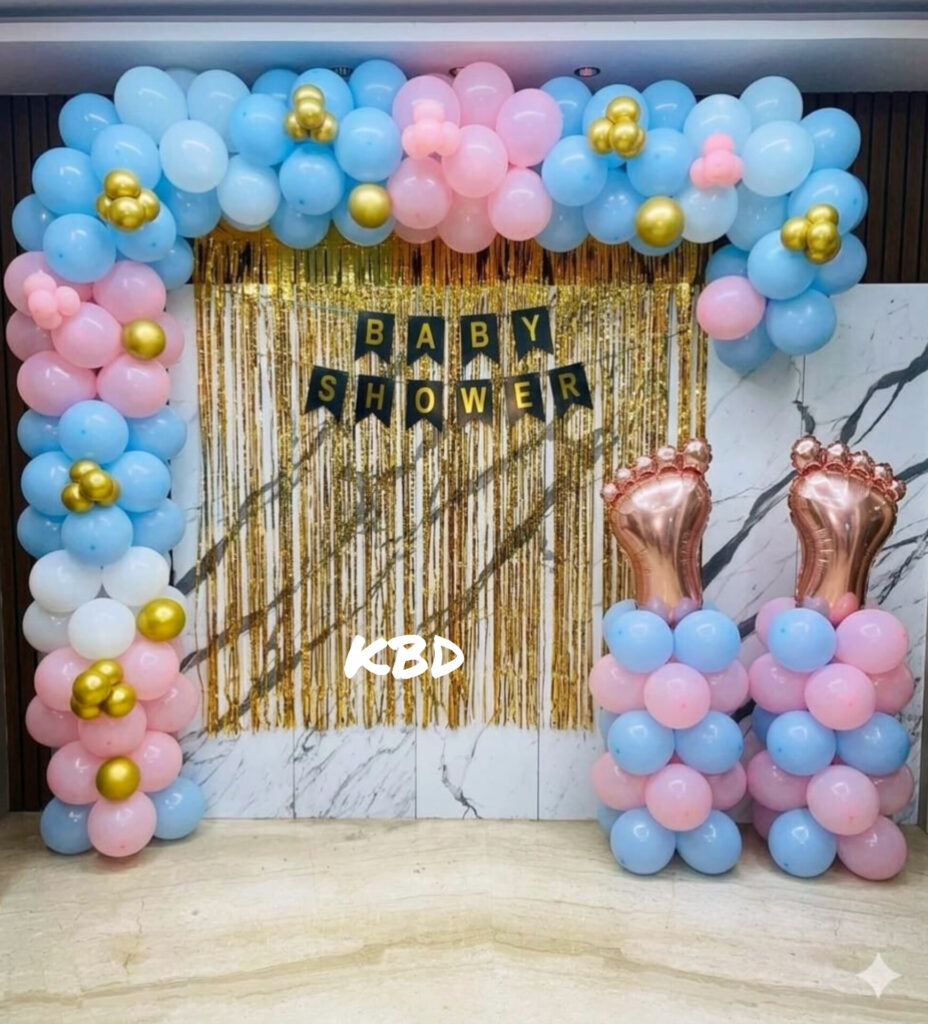 Beautiful Pink & Blue Balloon Arch for Mom-to-Be in Howrah
