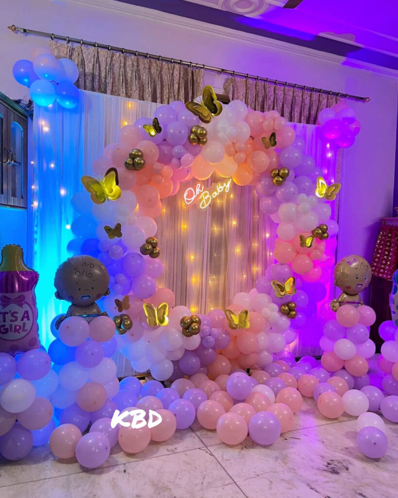 Pink & Blue Hot Air Balloon Theme for Baby Shower in Howrah