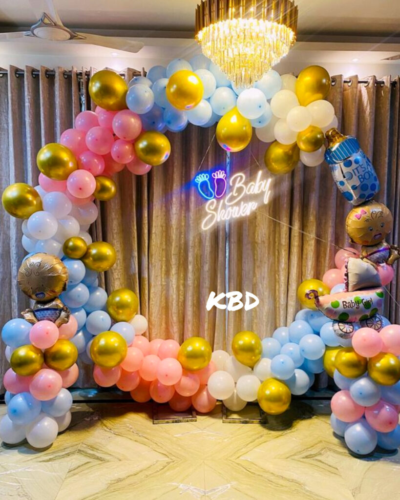 Customized Pink & Blue Balloons for Baby Shower Party by KBD