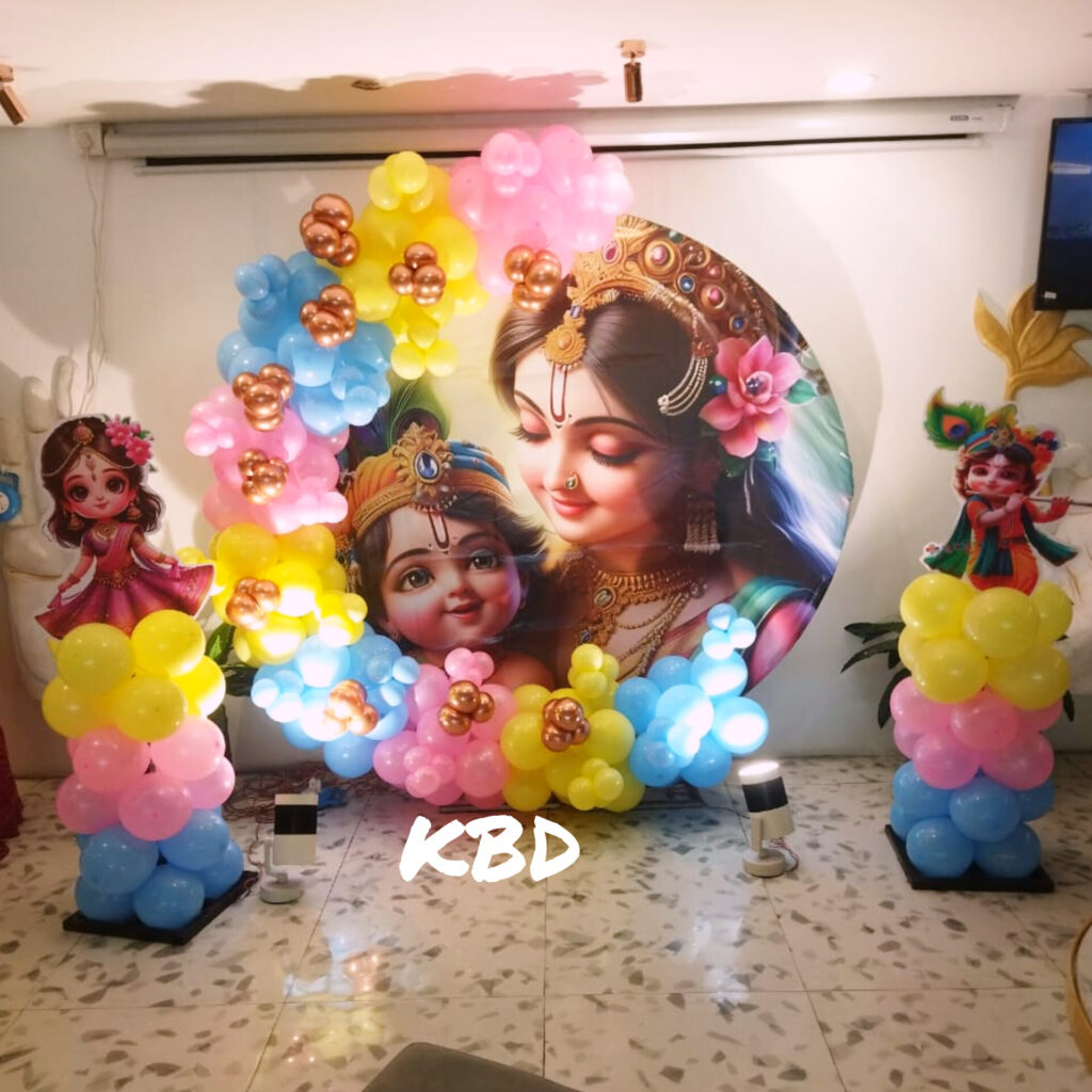Creative Little Krishna backdrop for baby shower ceremony